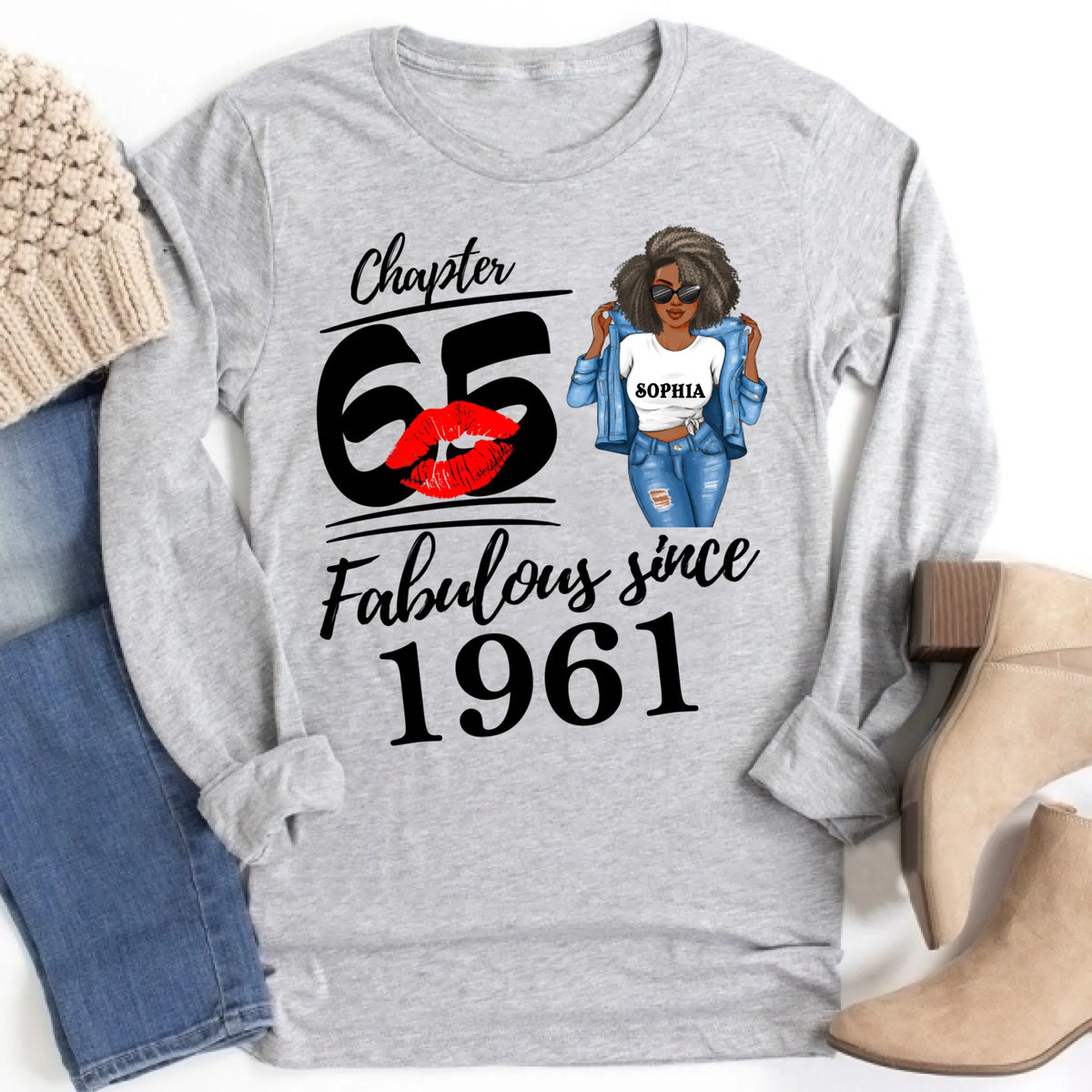 65th Birthday Shirts, Custom Birthday Shirts, Turning 65 Shirt For Women, Turning 65 And Fabulous Shirt, 1961 Shirt, Best Gifts For Women Turning 65