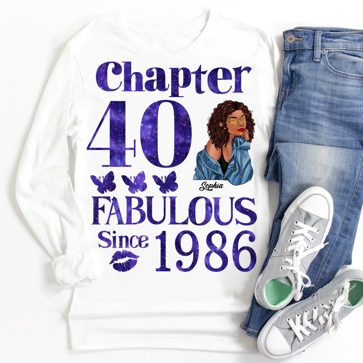 Chapter 40, Fabulous Since 1986 40th Birthday Unique T Shirt For Woman, Custom Birthday Shirt, Her Gifts For 40 Years Old , Turning 40 Birthday Cotton Shirt