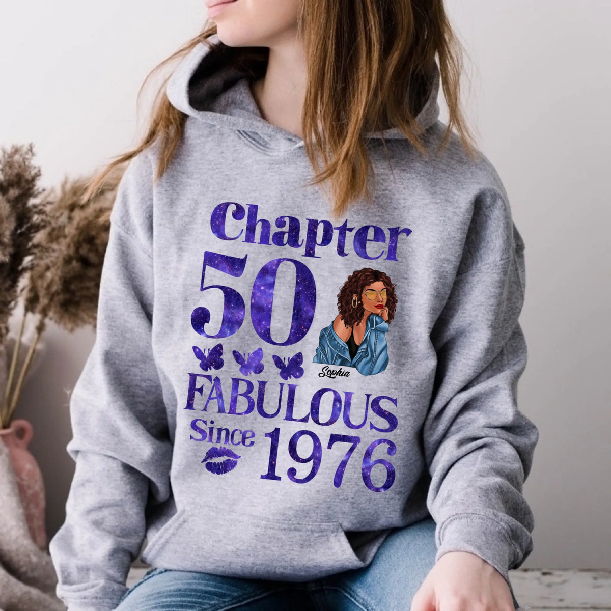 Chapter 50, Fabulous Since 1976 50th Birthday Unique T Shirt For Woman, Custom Birthday Shirt, Her Gifts For 50 Years Old , Turning 50 Birthday Cotton Shirt