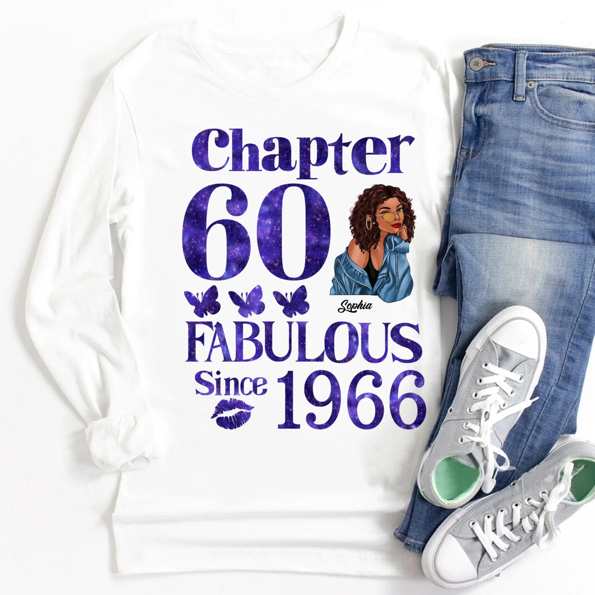 Chapter 60, Fabulous Since 1966 60th Birthday Unique T Shirt For Woman, Custom Birthday Shirt, Her Gifts For 60 Years Old , Turning 60 Birthday Cotton Shirt