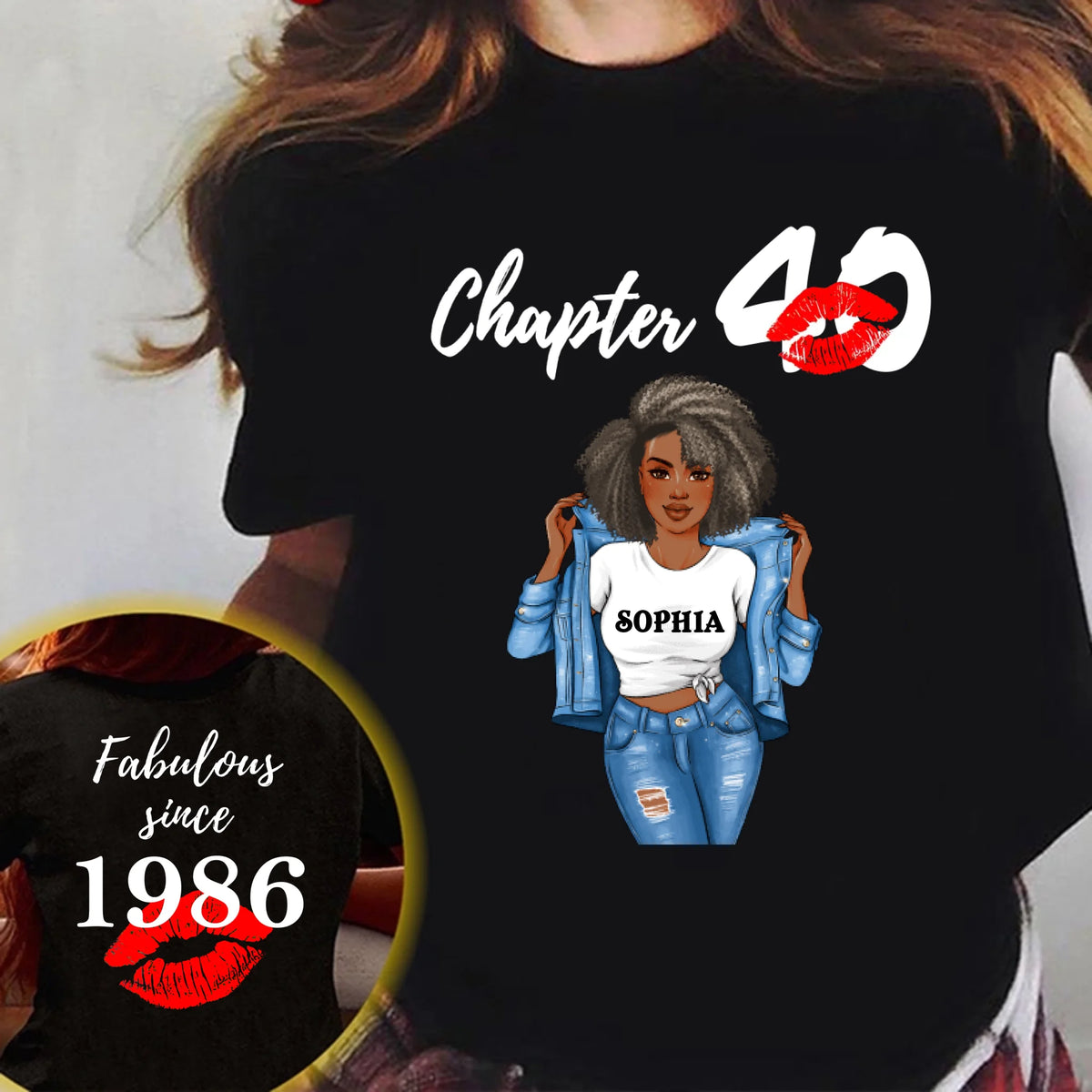 Personalized Birthday T Shirt, Chapter 40, Fabulous Since 1986 40th Birthday Unique T Shirt For Woman, Her Gifts For 40 Years Old, Turning 40 Birthday Cotton Shirt