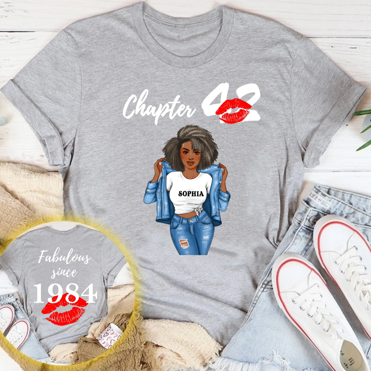 Personalized 42nd birthday gifts ideas 42nd birthday shirt for her back in 1984 turning 42 shirts 42nd birthday t shirts for woman