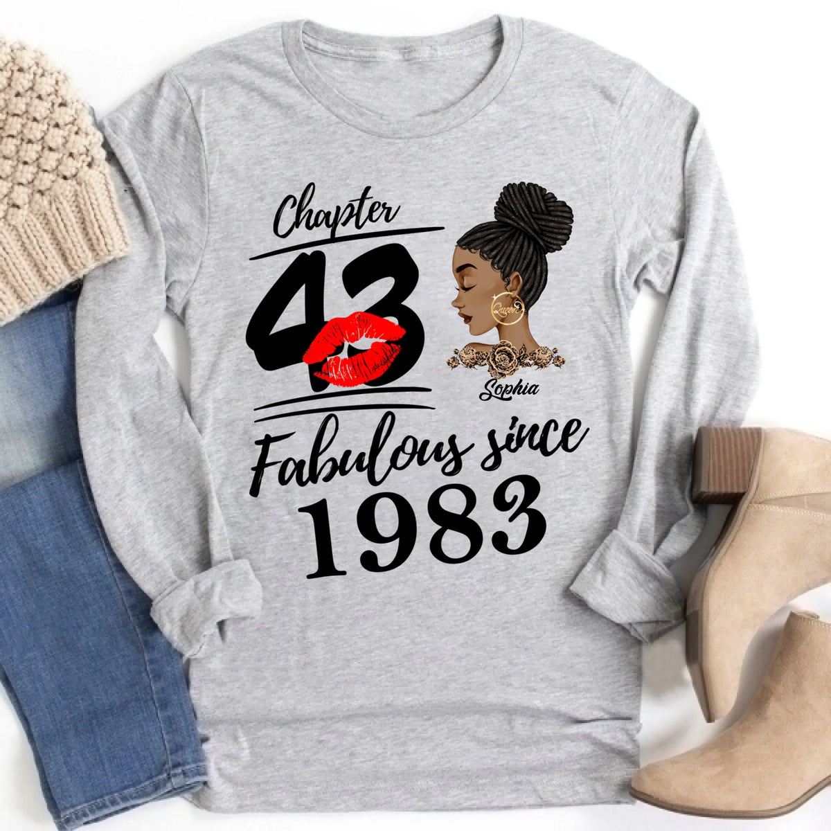 43rd Birthday Shirts, Custom Birthday Shirts, Turning 43 Shirt, Gifts For Women Turning 43, 43 And Fabulous Shirt, 1983 Shirt, 43rd Birthday Shirts For Her, It's My 43 Birthday