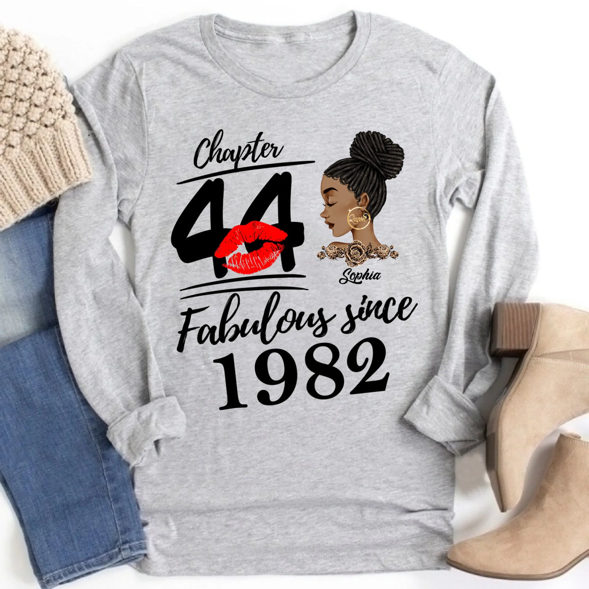 44th Birthday Shirts, Custom Birthday Shirts, Turning 44 Shirt, Gifts For Women Turning 44, 44 And Fabulous Shirt, 1982 Shirt, 44th Birthday Shirts For Her, It's My 44 Birthday