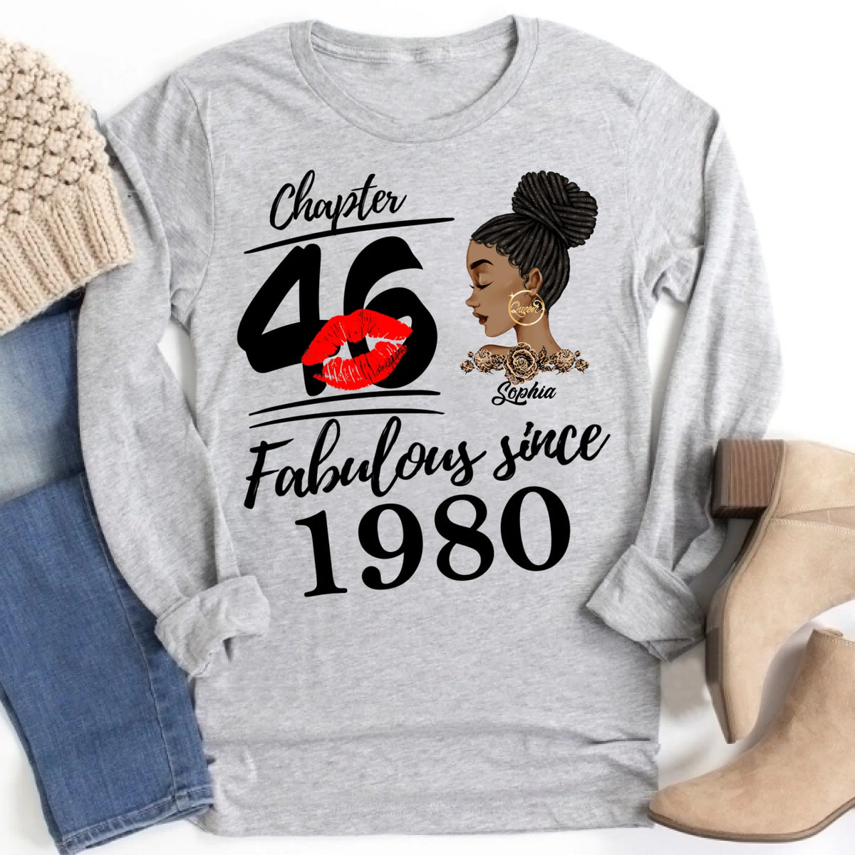46th Birthday Shirts, Custom Birthday Shirts, Turning 46 Shirt, Gifts For Women Turning 46, 46 And Fabulous Shirt, 1980 Shirt, 46th Birthday Shirts For Her