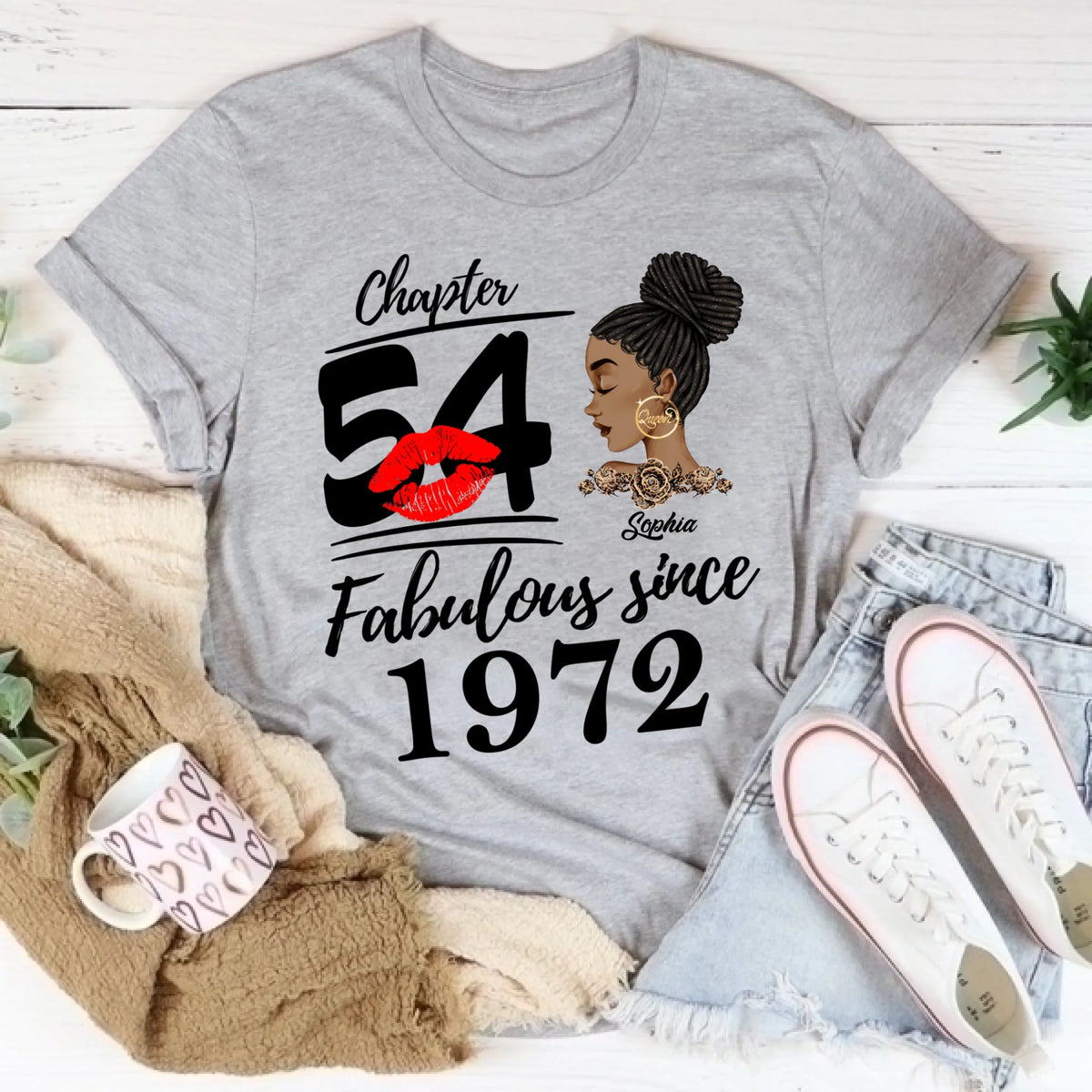 Custom Birthday Shirts, Chapter 54, Fabulous Since 1972 54th Birthday Unique T Shirt For Woman, Her Gifts For 54 Years Old, Turning 54 Birthday Cotton Shirt