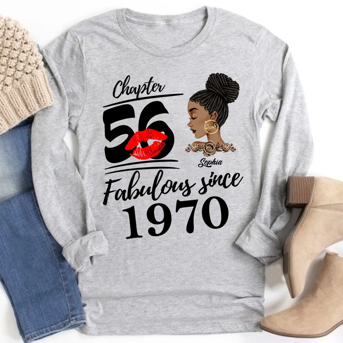 Custom Birthday Shirts, Chapter 56, Fabulous Since 1970 56th Birthday Unique T Shirt For Woman, Her Gifts For 56 Years Old, Turning 56 Birthday Cotton Shirt