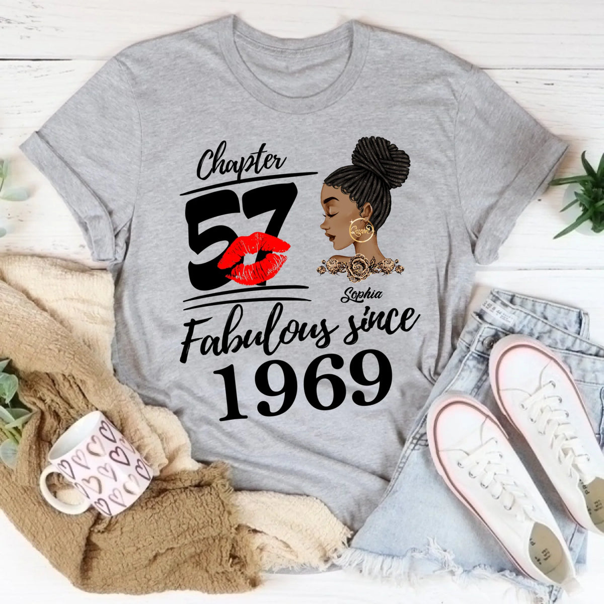 Custom Birthday Shirts, Chapter 57, Fabulous Since 1969 57th Birthday Unique T Shirt For Woman, Her Gifts For 57 Years Old, Turning 57 Birthday Cotton Shirt