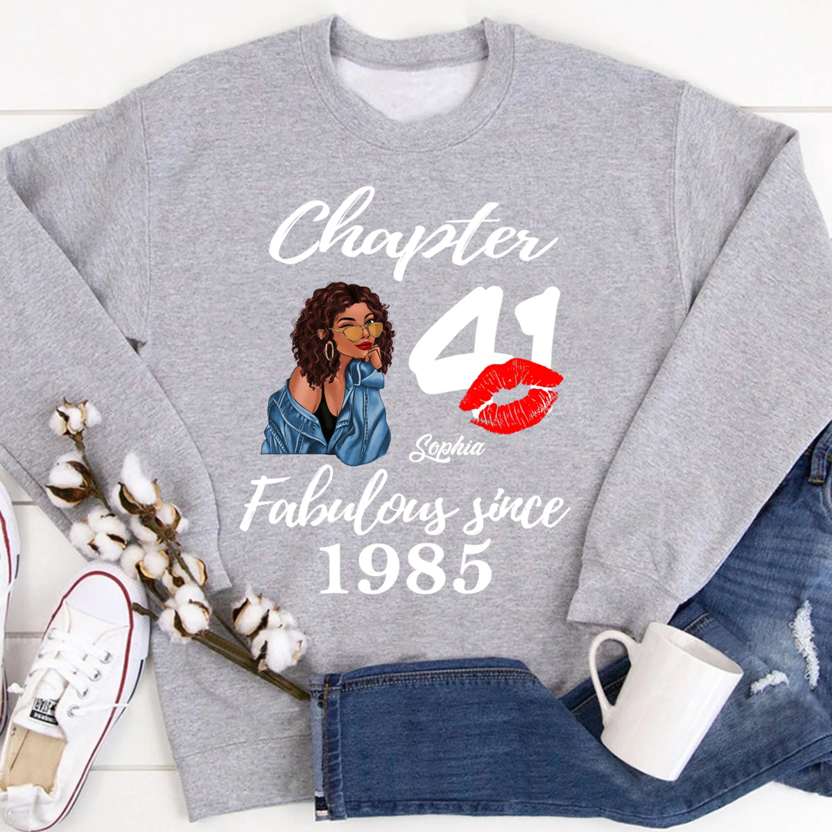 Custom Birthday Shirts, Chapter 41, Fabulous Since 1985 41st Birthday Unique T Shirt For Woman, Her Gifts For 41 Years Old, Turning 41 Birthday Cotton Shirt