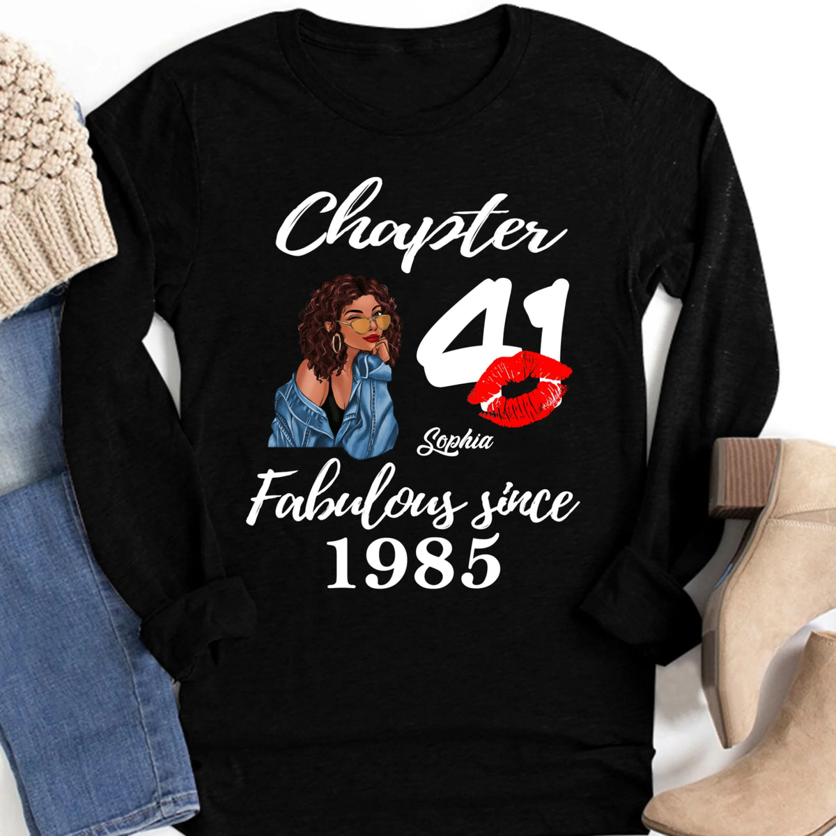 Custom Birthday Shirts, Chapter 41, Fabulous Since 1985 41st Birthday Unique T Shirt For Woman, Her Gifts For 41 Years Old, Turning 41 Birthday Cotton Shirt