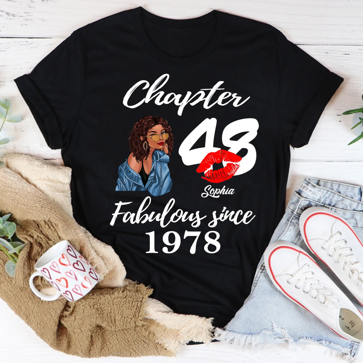 Custom Birthday Shirts, Chapter 48, Fabulous Since 1978 48th Birthday Unique T Shirt For Woman, Her Gifts For 48 Years Old, Turning 48 Birthday Cotton Shirt