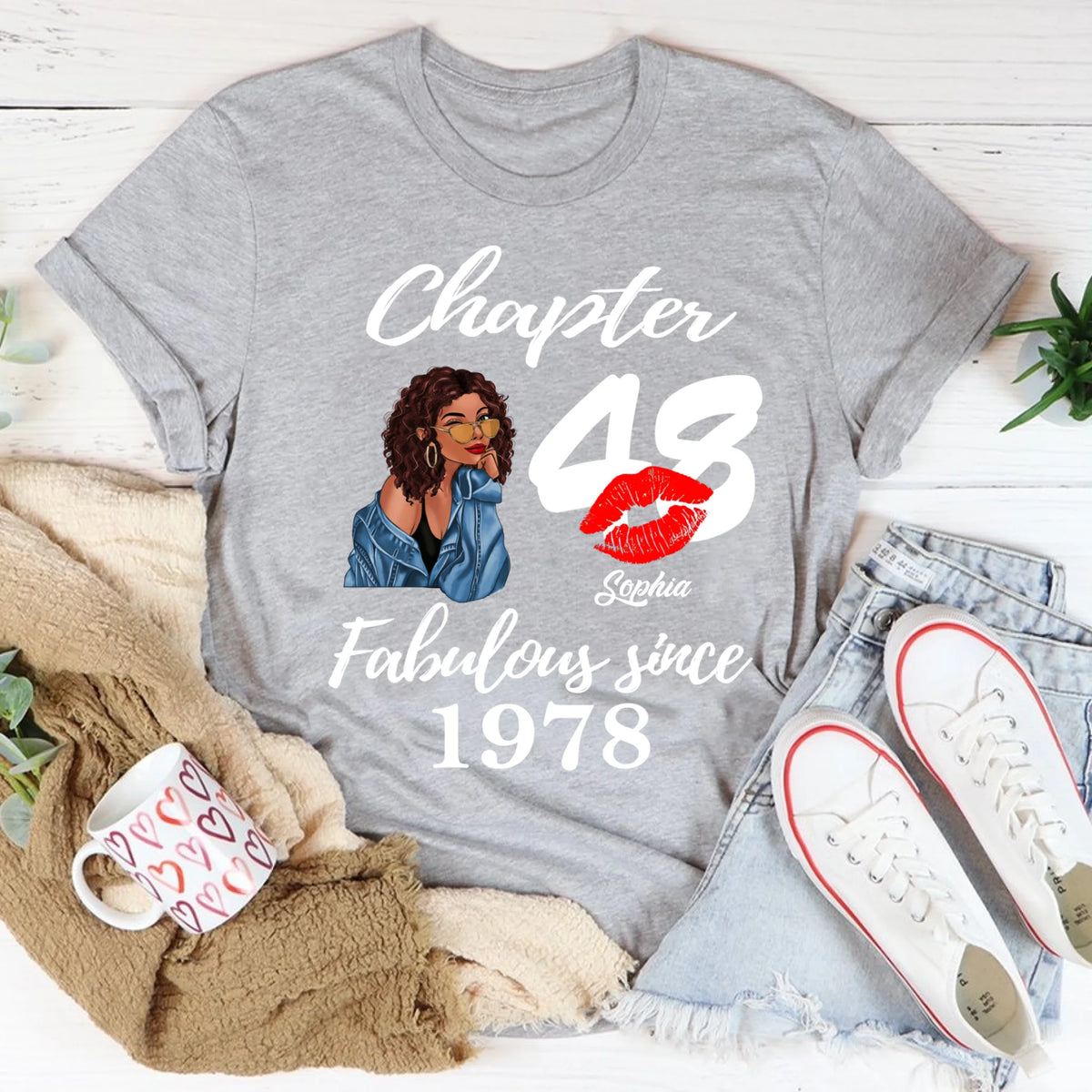 Custom Birthday Shirts, Chapter 48, Fabulous Since 1978 48th Birthday Unique T Shirt For Woman, Her Gifts For 48 Years Old, Turning 48 Birthday Cotton Shirt
