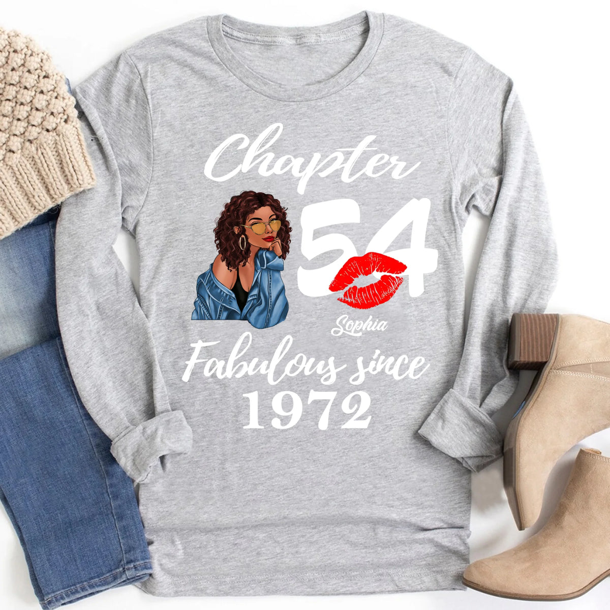 Custom Birthday Shirts, Chapter 54, Fabulous Since 1972 54th Birthday Unique T Shirt For Woman, Her Gifts For 54 Years Old, Turning 54 Birthday Cotton Shirt