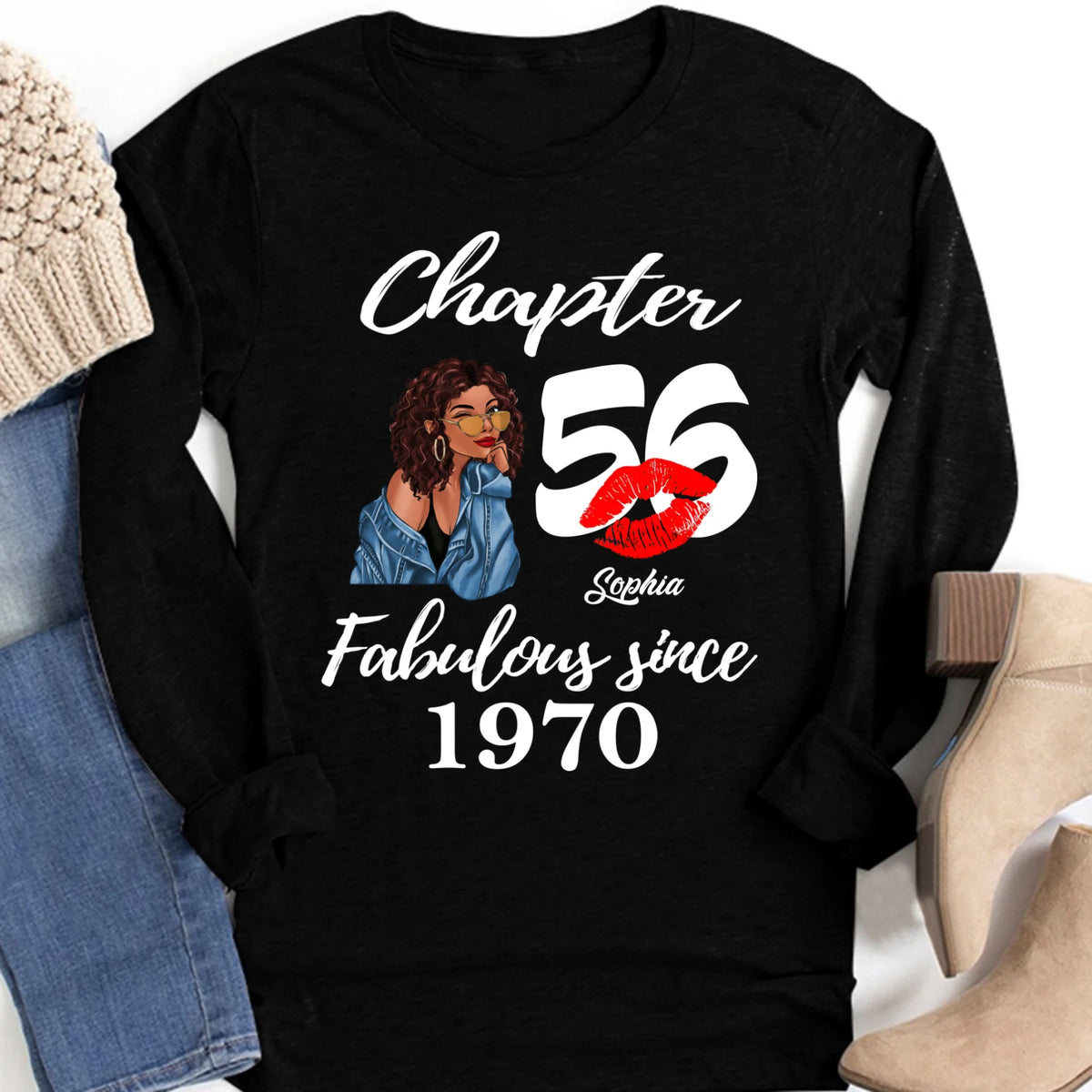 Custom Birthday Shirts, Chapter 56, Fabulous Since 1970 56th Birthday Unique T Shirt For Woman, Her Gifts For 56 Years Old, Turning 56 Birthday Cotton Shirt