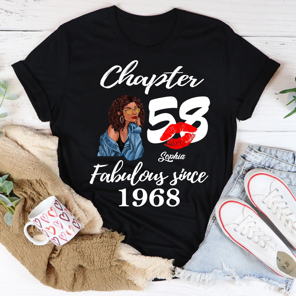 Custom Birthday Shirts, Chapter 58, Fabulous Since 1968 58th Birthday Unique T Shirt For Woman, Her Gifts For 58 Years Old, Turning 58 Birthday Cotton Shirt