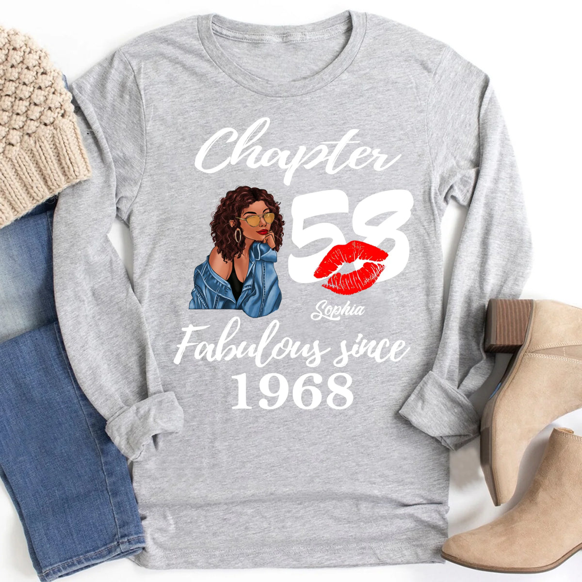 Custom Birthday Shirts, Chapter 58, Fabulous Since 1968 58th Birthday Unique T Shirt For Woman, Her Gifts For 58 Years Old, Turning 58 Birthday Cotton Shirt