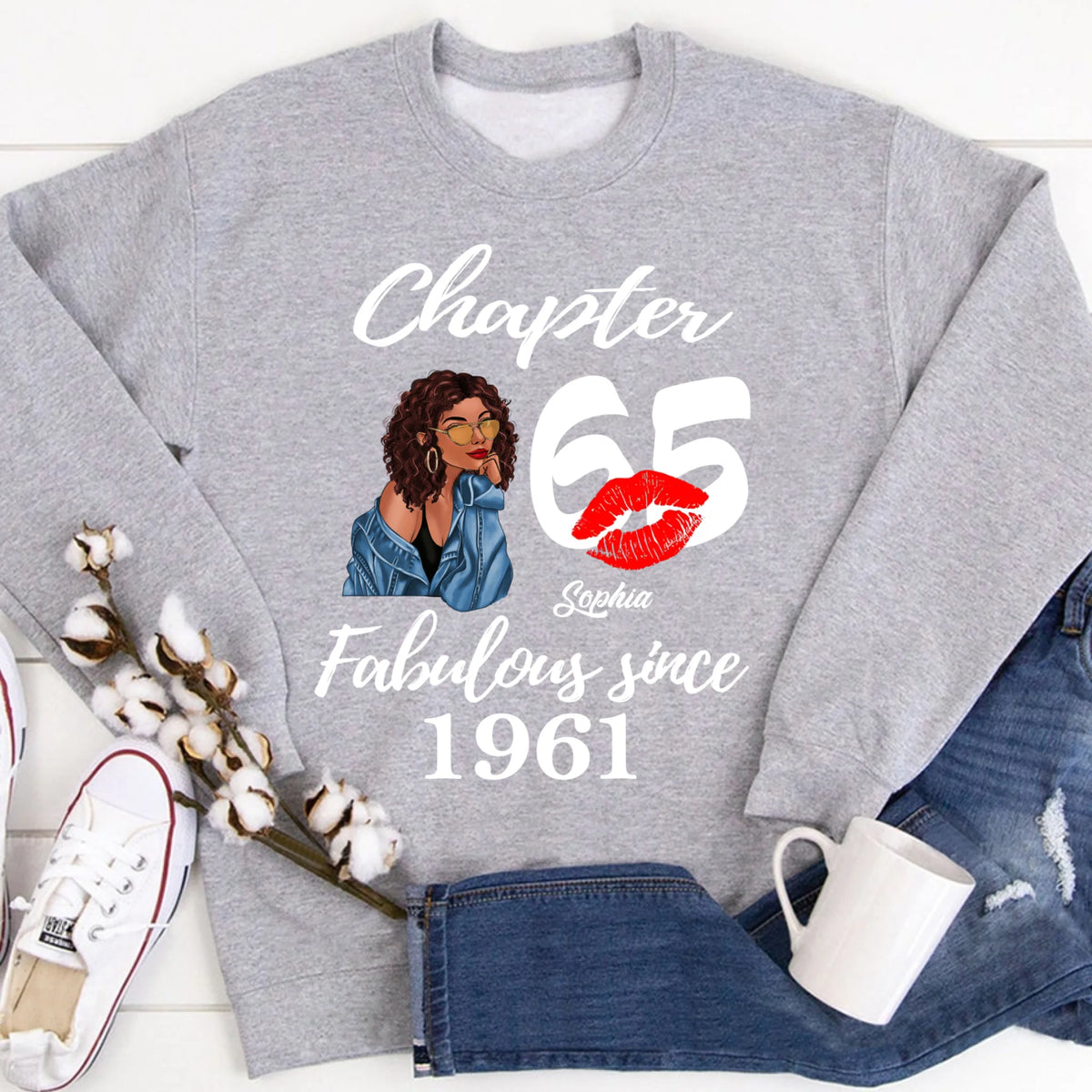 Custom Birthday Shirts, Chapter 65, Fabulous Since 1961 65th Birthday Unique T Shirt For Woman, Her Gifts For 65 Years Old, Turning 65 Birthday Cotton Shirt