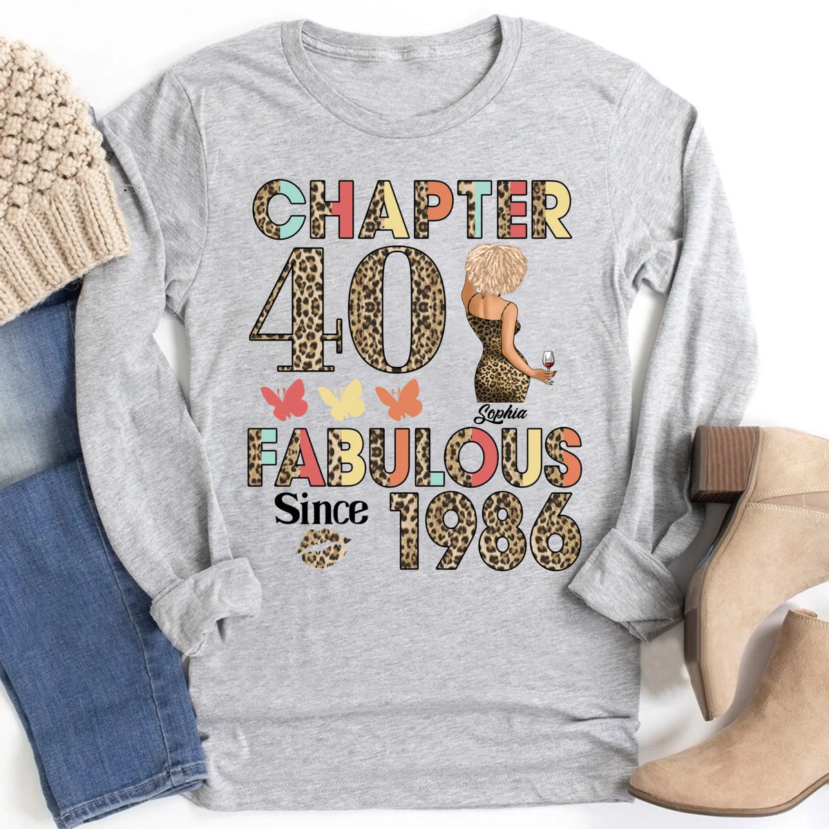 Chapter 40, Fabulous Since 1986 40th Birthday Unique T Shirt For Woman, Custom Birthday Shirt, Her Gifts For 40 Years Old , Turning 40 Birthday Cotton Shirt