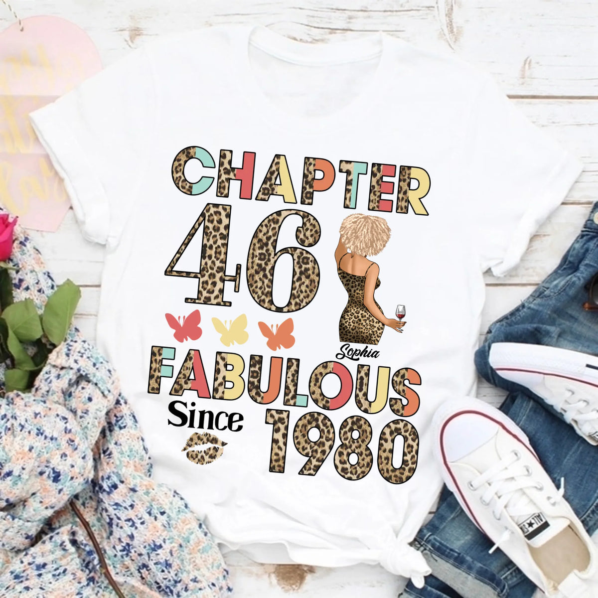 46th birthday shirts for her, Personalised 46th birthday gifts, 1980 t shirt, 46 and fabulous shirt, 46th birthday shirt ideas, gift ideas 46th birthday woman