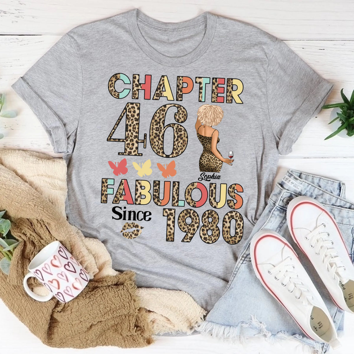 46th birthday shirts for her, Personalised 46th birthday gifts, 1980 t shirt, 46 and fabulous shirt, 46th birthday shirt ideas, gift ideas 46th birthday woman