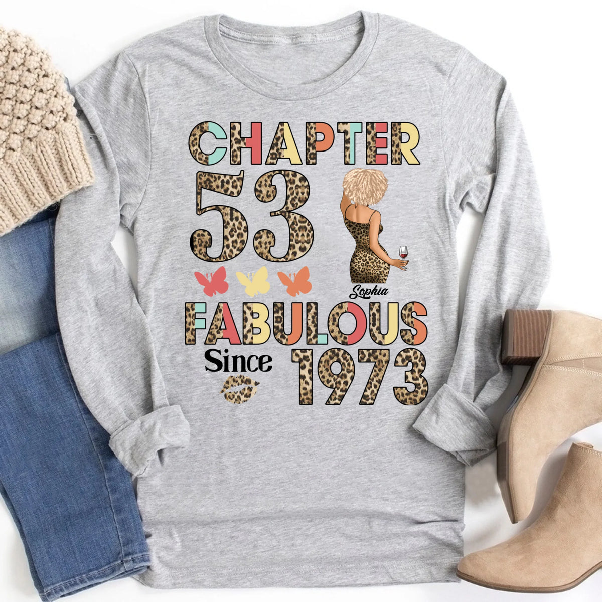 Chapter 53, Fabulous Since 1973 53th Birthday Unique T Shirt For Woman, Custom Birthday Shirt, Her Gifts For 53 Years Old , Turning 53 Birthday Cotton Shirt
