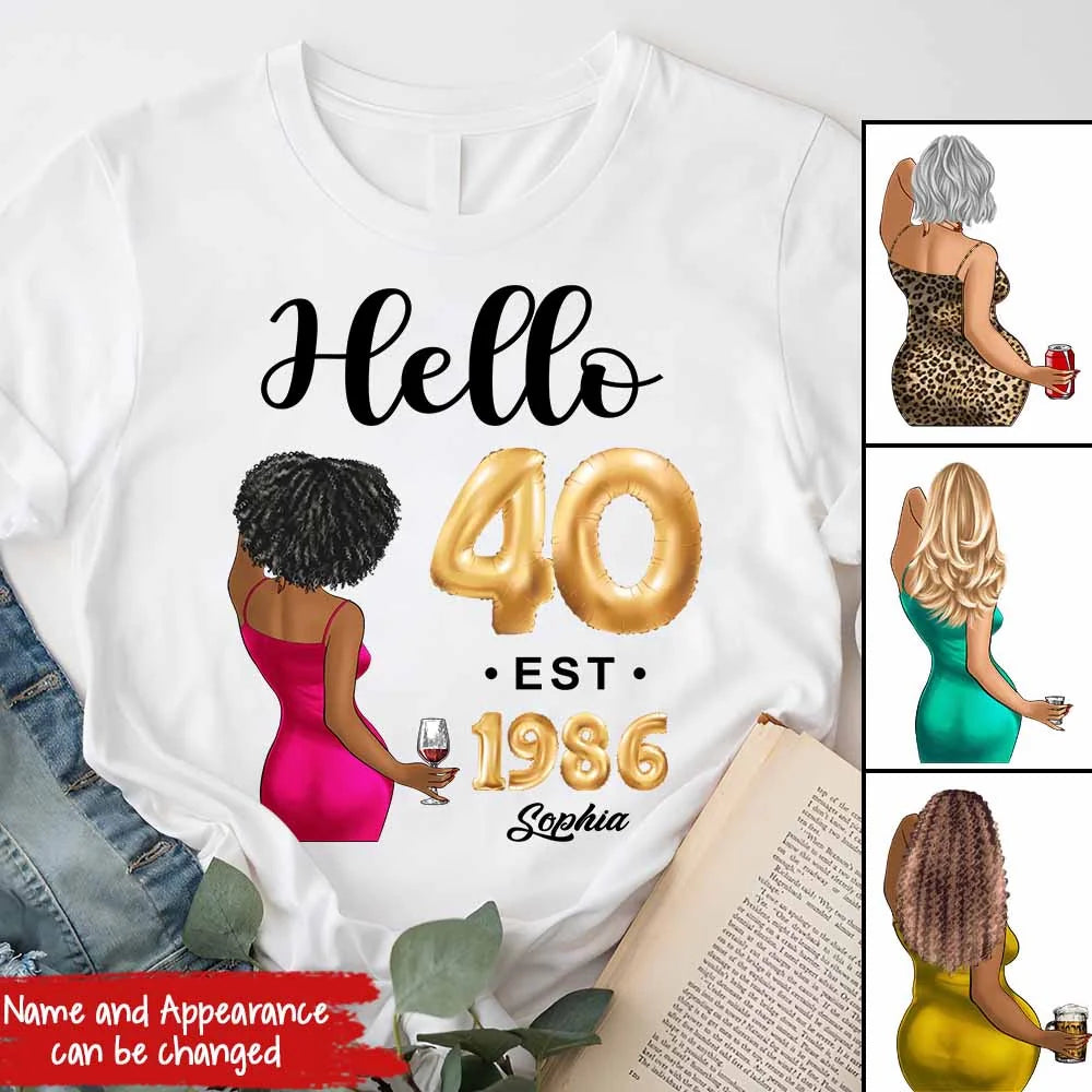 40th Birthday Shirts, Custom Birthday Shirts, Turning 40 Shirt, Gifts For Women Turning 40, 40 And Fabulous Shirt, 1986 Shirt, 40th Birthday Shirts For Her