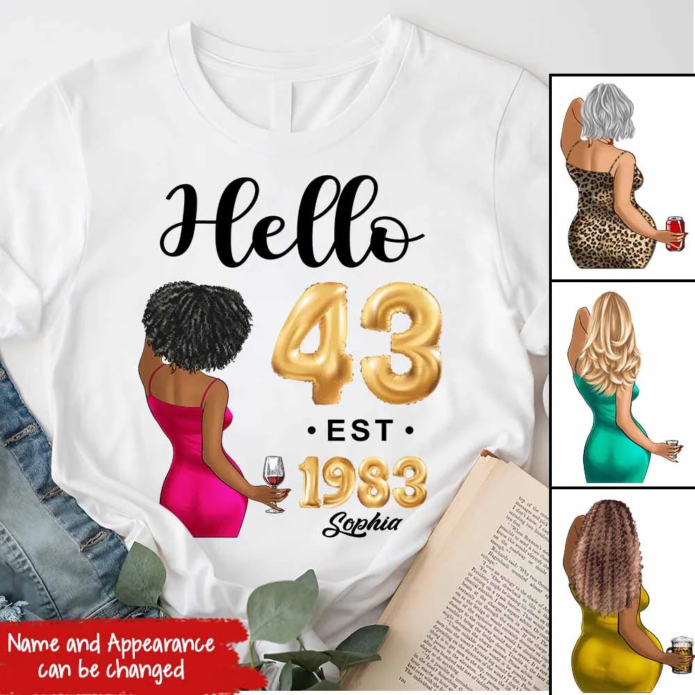 43rd birthday shirts for her, Personalised 43rd birthday gifts, 1983 t shirt, 43 and fabulous shirt, 43rd birthday shirt ideas, gift ideas 43rd birthday woman