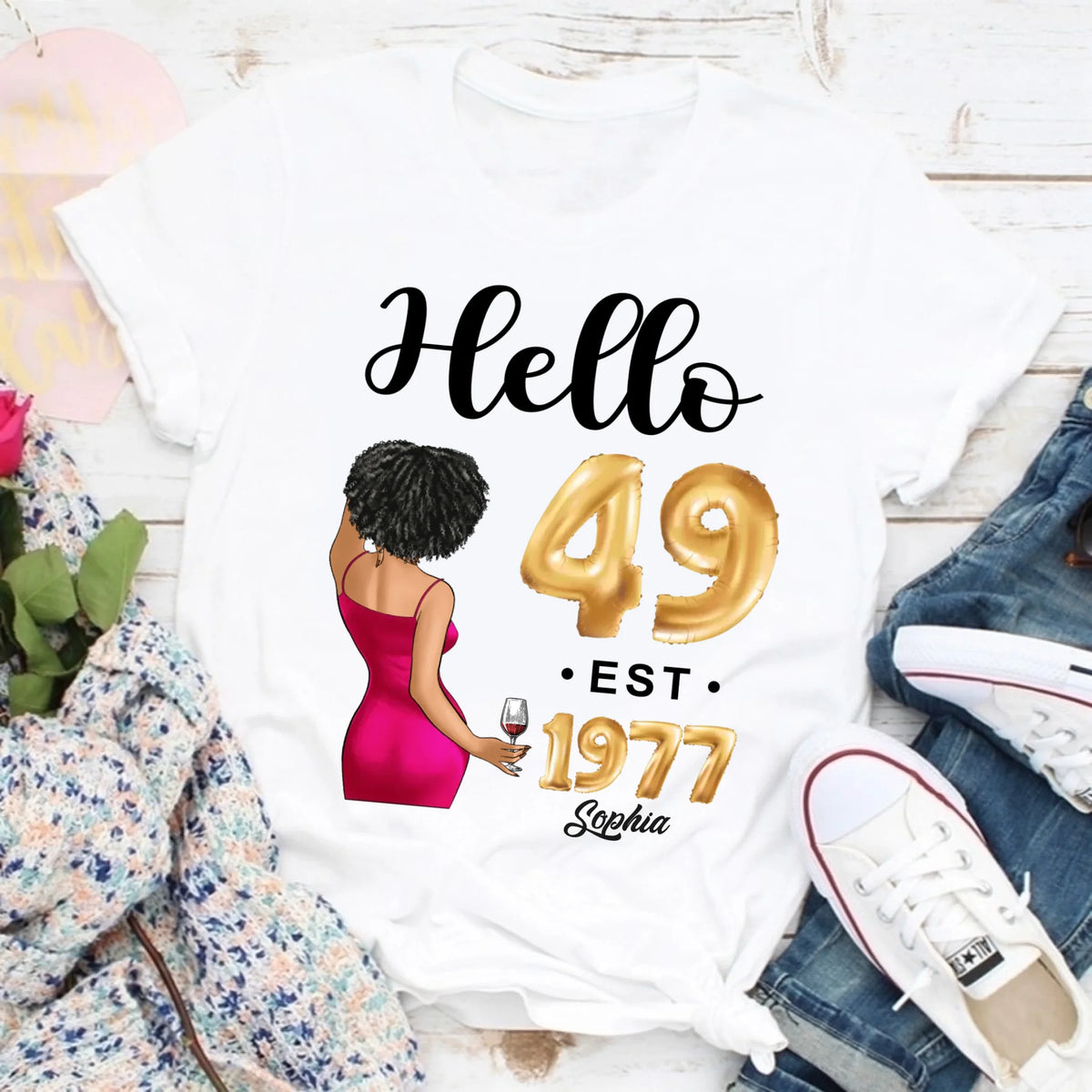 49th birthday shirts for her, Personalised 49th birthday gifts, 1977 t shirt, 49 and fabulous shirt, 49th birthday shirt ideas, gift ideas 49th birthday woman