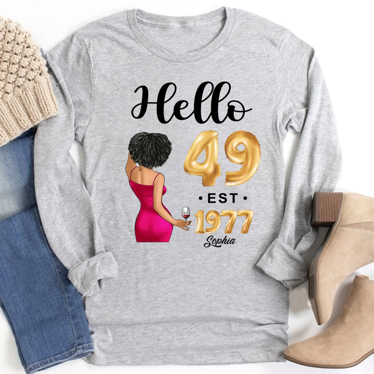 49th birthday shirts for her, Personalised 49th birthday gifts, 1977 t shirt, 49 and fabulous shirt, 49th birthday shirt ideas, gift ideas 49th birthday woman