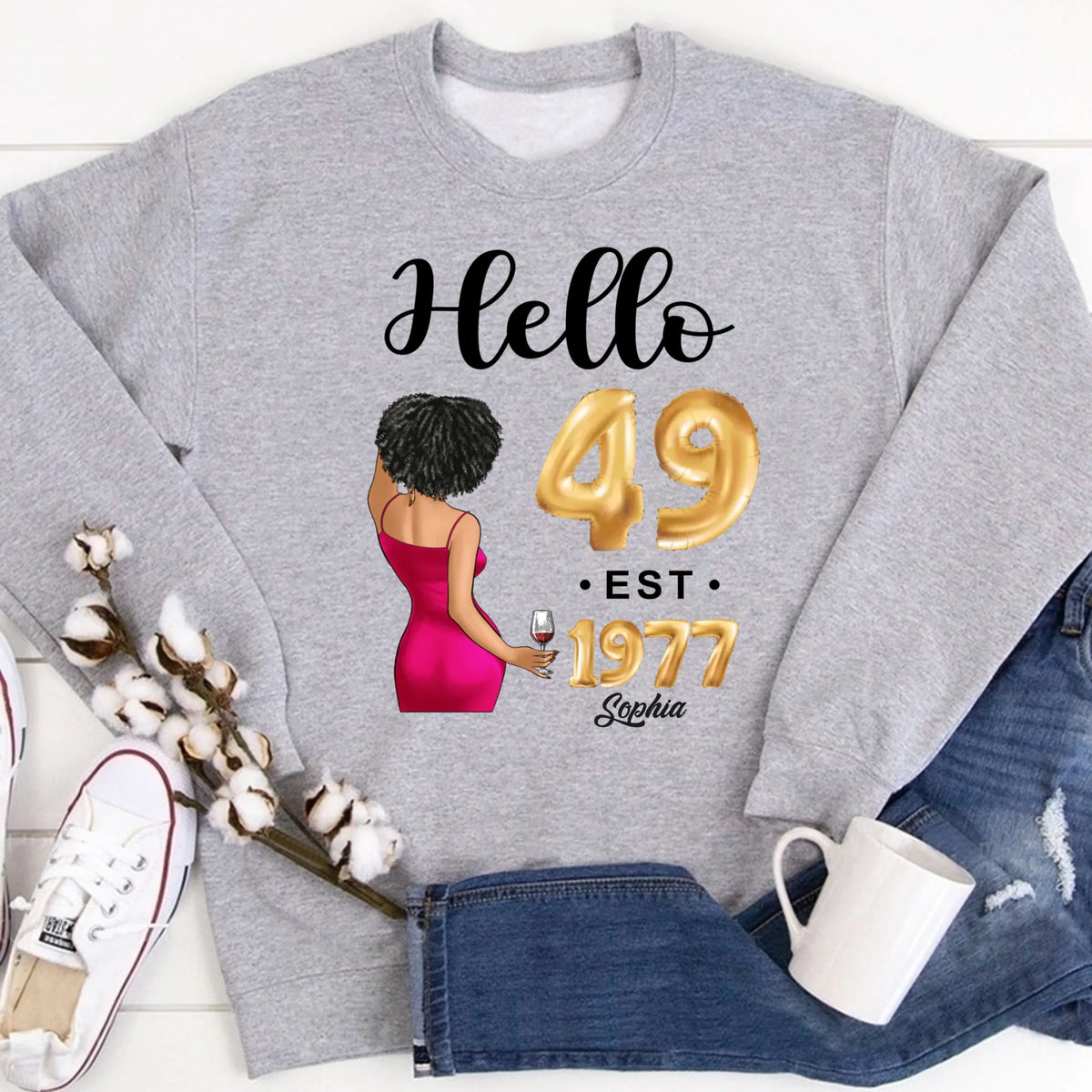 49th birthday shirts for her, Personalised 49th birthday gifts, 1977 t shirt, 49 and fabulous shirt, 49th birthday shirt ideas, gift ideas 49th birthday woman