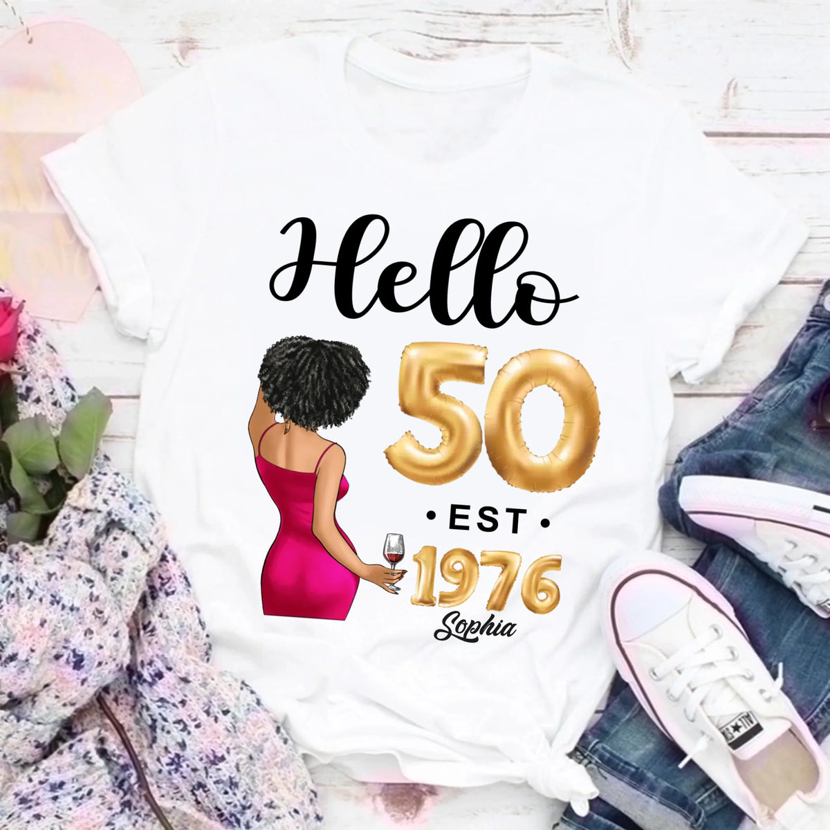 50th Birthday Shirts, Custom Birthday Shirts, Turning 50 Shirt, Gifts For Women Turning 50, 50 And Fabulous Shirt, 1976 Shirt, 50th Birthday Shirts For Her