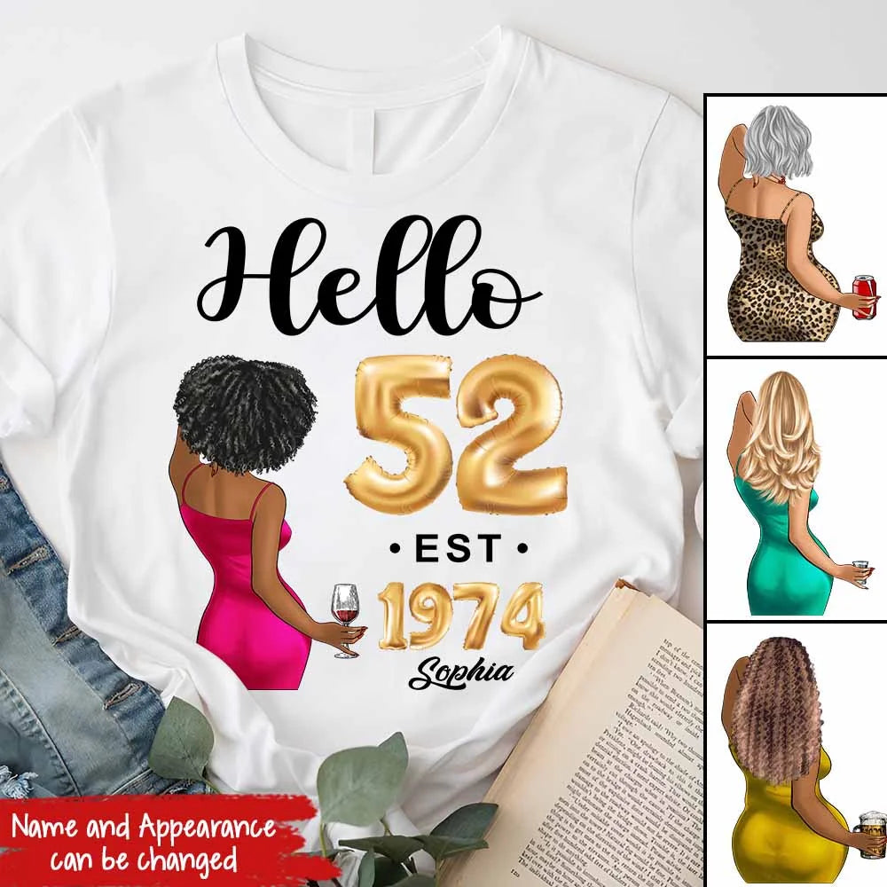 52nd birthday shirts for her, Personalised 52nd birthday gifts, 1974 t shirt, 52 and fabulous shirt, 52nd birthday shirt ideas, gift ideas 52nd birthday woman