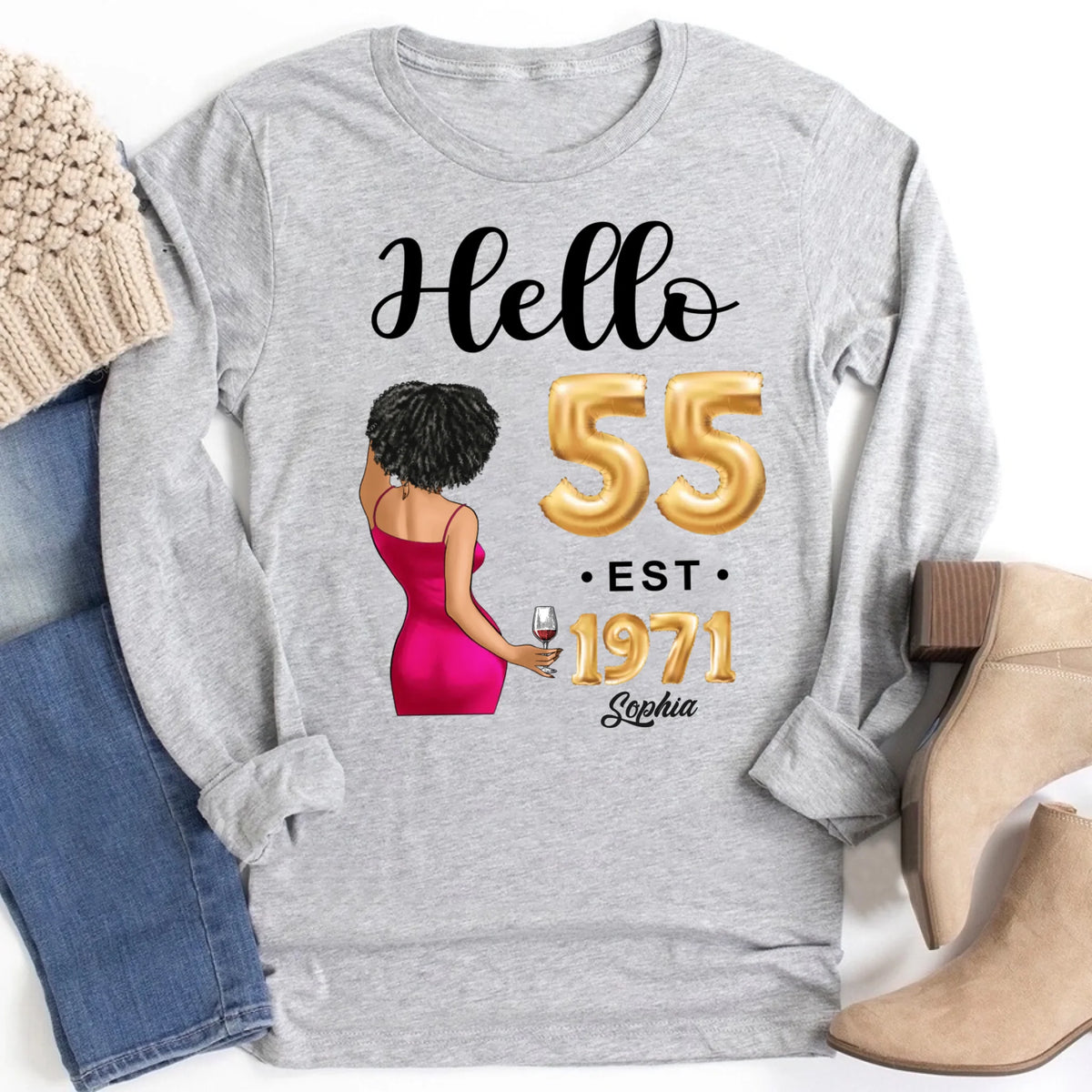 55th birthday shirts for her, Personalised 55th birthday gifts, 1971 t shirt, 55 and fabulous shirt, 55th birthday shirt ideas, gift ideas 55th birthday woman