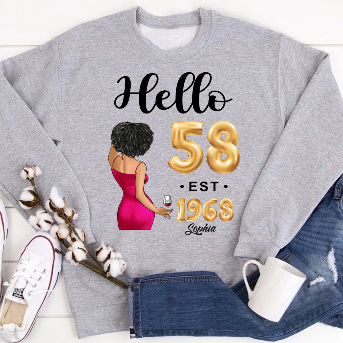58th birthday shirts for her, Personalised 58th birthday gifts, 1968 t shirt, 58 and fabulous shirt, 58th birthday shirt ideas, gift ideas 58th birthday woman