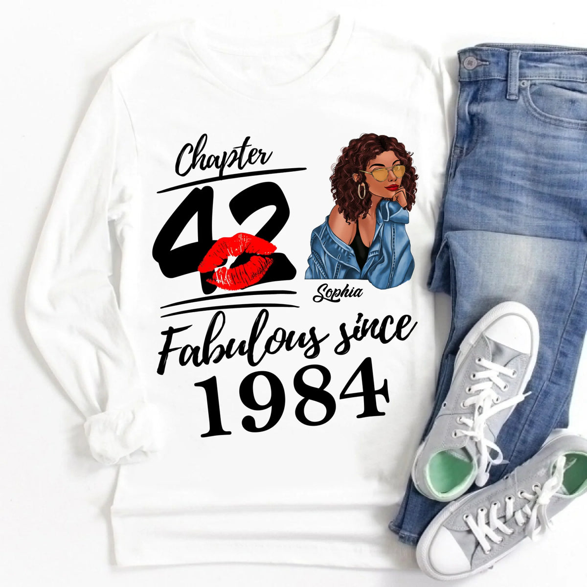 Chapter 42, Fabulous Since 1984 42nd Birthday Unique T Shirt For Woman, Custom Birthday Shirt, Her Gifts For 42 Years Old , Turning 42 Birthday Cotton Shirt
