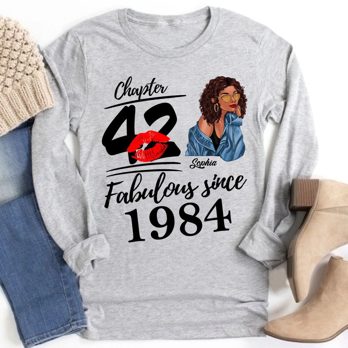 Chapter 42, Fabulous Since 1984 42nd Birthday Unique T Shirt For Woman, Custom Birthday Shirt, Her Gifts For 42 Years Old , Turning 42 Birthday Cotton Shirt
