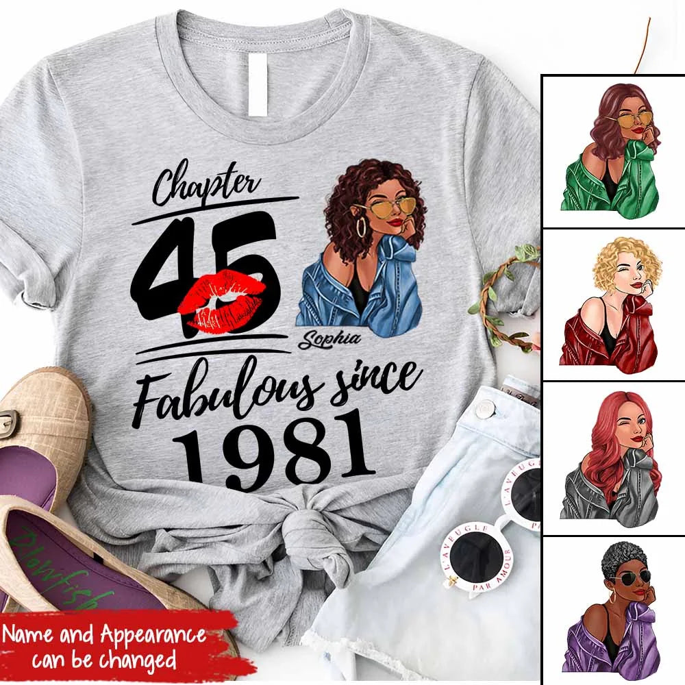 45th Birthday Shirts, Custom Birthday Shirts, Turning 45 Shirt, Gifts For Women Turning 45, 45 And Fabulous Shirt, 1981 Shirt, 45th Birthday Shirts For Her, It's My 45 Birthday