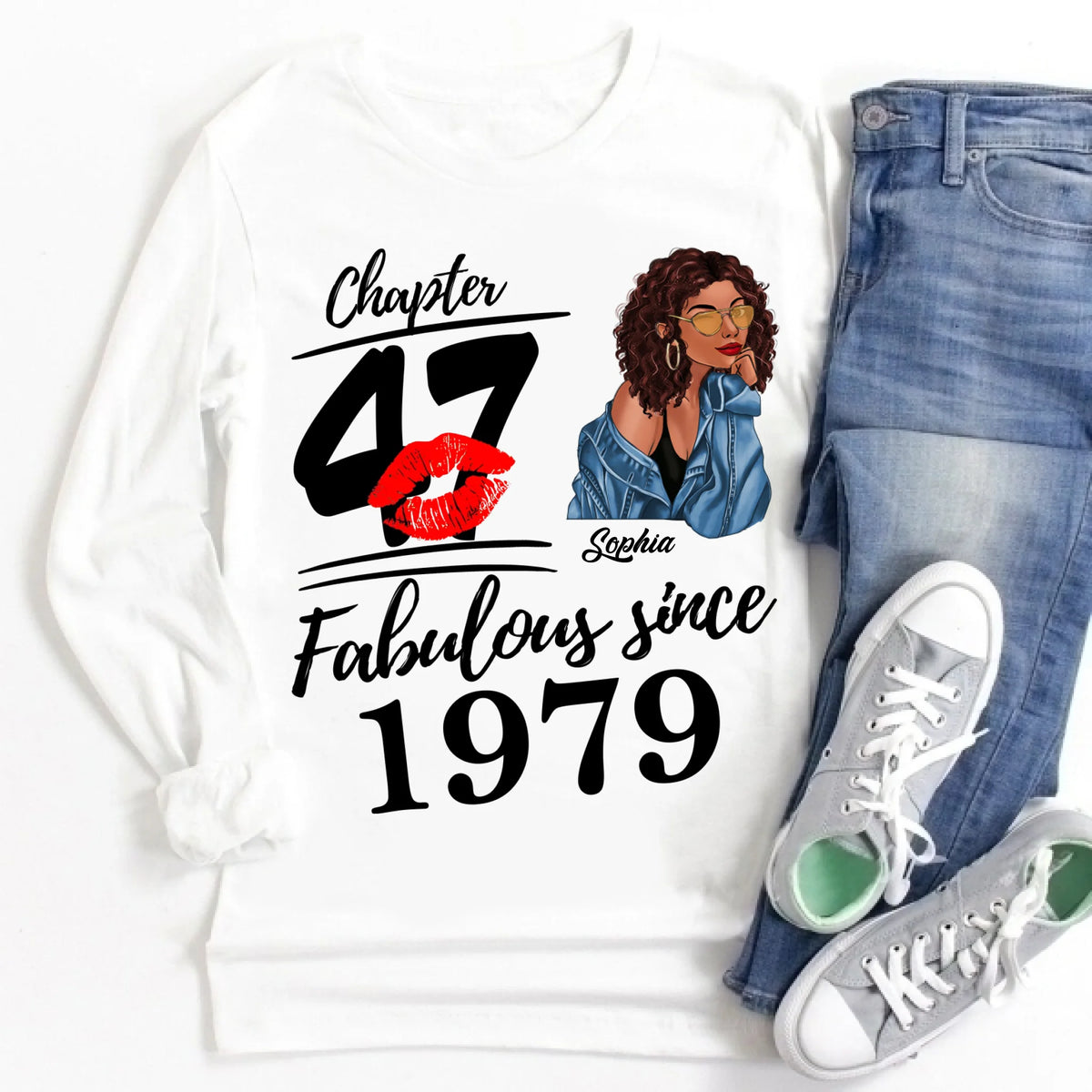 Chapter 47, Fabulous Since 1979 47th Birthday Unique T Shirt For Woman, Custom Birthday Shirt, Her Gifts For 47 Years Old , Turning 47 Birthday Cotton Shirt