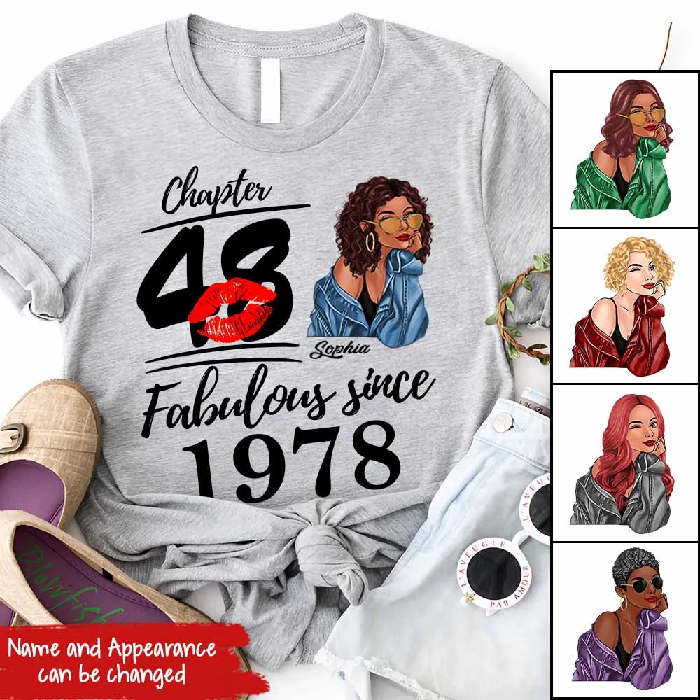 48th Birthday Shirts, Custom Birthday Shirts, Turning 48 Shirt, Gifts For Women Turning 48, 48 And Fabulous Shirt, 1978 Shirt, 48th Birthday Shirts For Her, It's My 48 Birthday