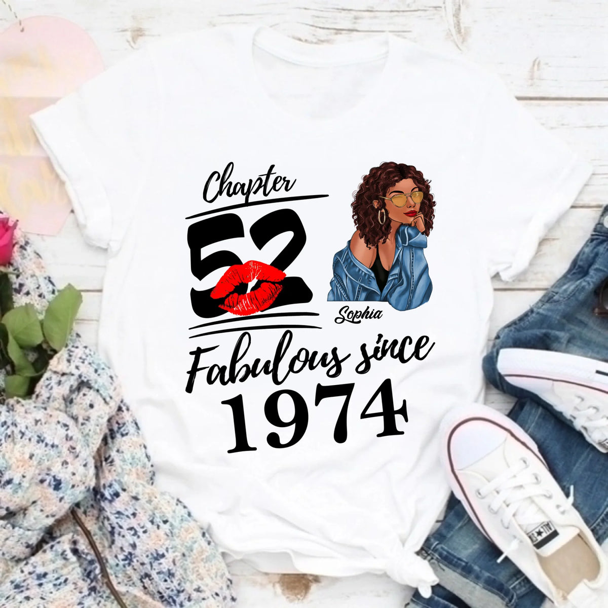 52nd Birthday Shirts, Custom Birthday Shirts, Turning 52 Shirt, Gifts For Women Turning 52, 52 And Fabulous Shirt, 1974 Shirt, 52nd Birthday Shirts For Her