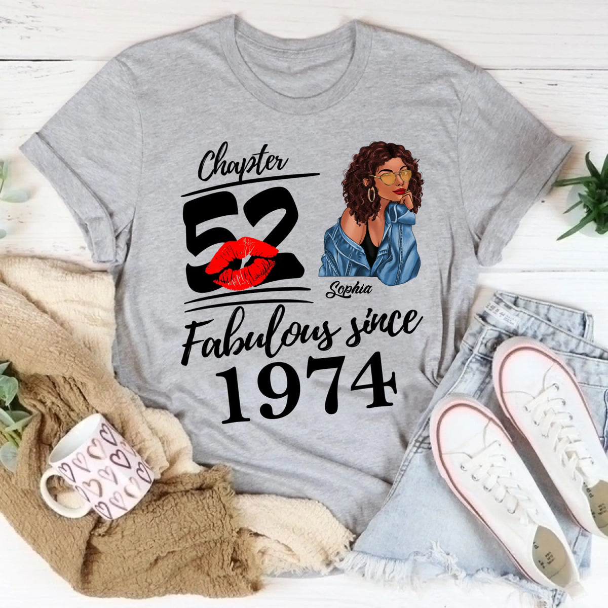 52nd Birthday Shirts, Custom Birthday Shirts, Turning 52 Shirt, Gifts For Women Turning 52, 52 And Fabulous Shirt, 1974 Shirt, 52nd Birthday Shirts For Her