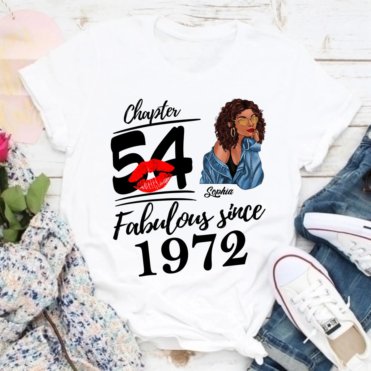 Chapter 54, Fabulous Since 1972 54th Birthday Unique T Shirt For Woman, Custom Birthday Shirt, Her Gifts For 54 Years Old , Turning 54 Birthday Cotton Shirt
