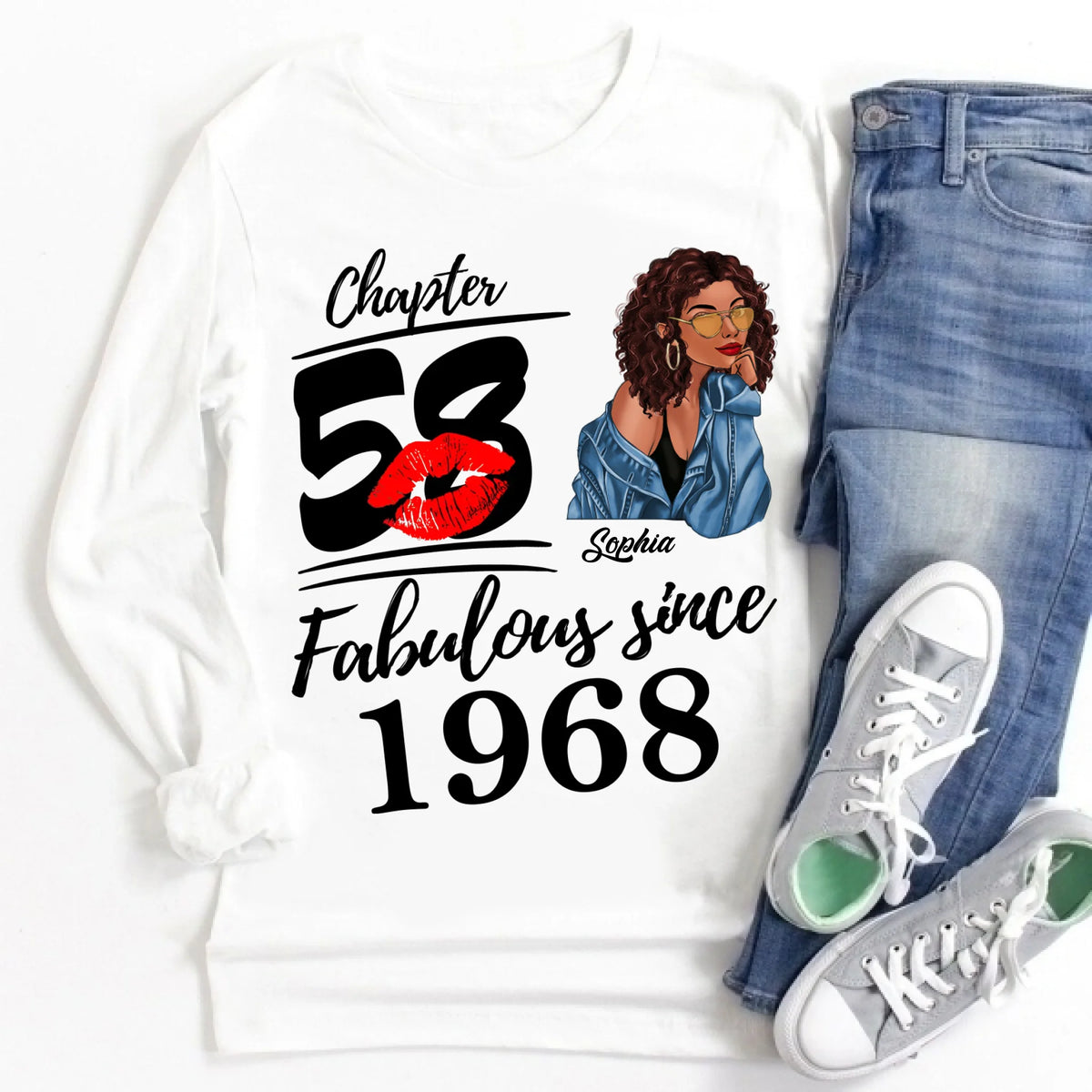 Chapter 58, Fabulous Since 1968 58th Birthday Unique T Shirt For Woman, Custom Birthday Shirt, Her Gifts For 58 Years Old , Turning 58 Birthday Cotton Shirt