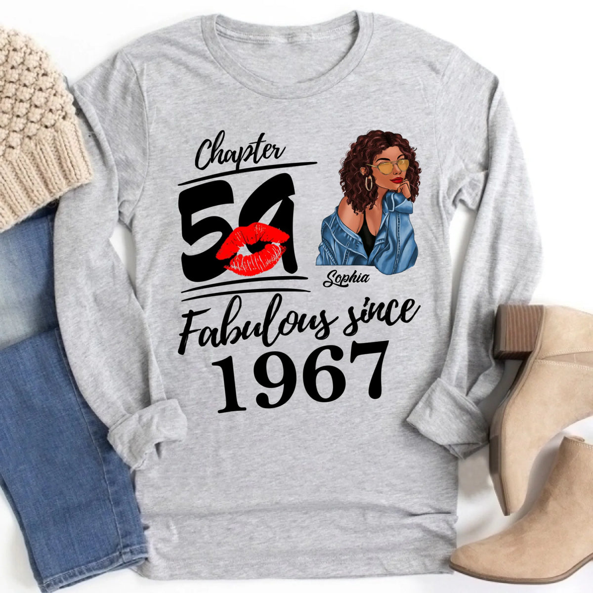 Chapter 59, Fabulous Since 1967 59th Birthday Unique T Shirt For Woman, Custom Birthday Shirt, Her Gifts For 59 Years Old , Turning 59 Birthday Cotton Shirt