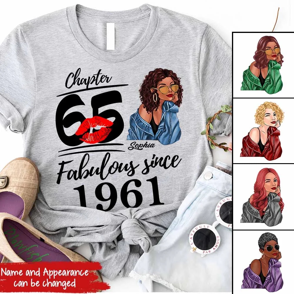 65th Birthday Shirts, Custom Birthday Shirts, Turning 65 Shirt For Women, Turning 65 And Fabulous Shirt, 1961 Shirt, Best Gifts For Women Turning 65