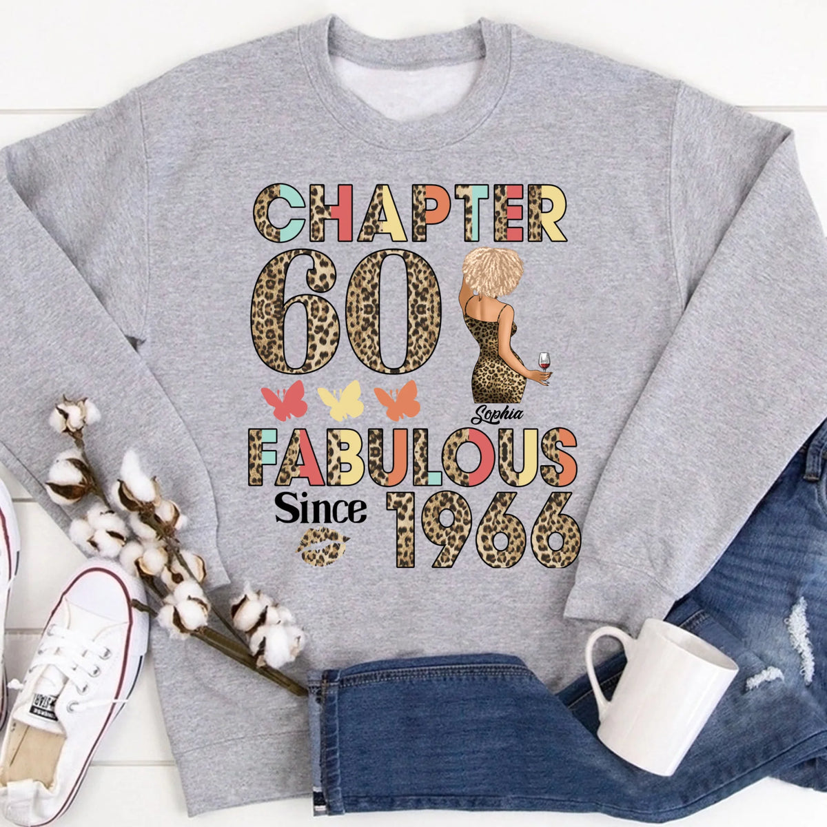 Chapter 60, Fabulous Since 1966 60th Birthday Unique T Shirt For Woman, Custom Birthday Shirt, Her Gifts For 60 Years Old , Turning 60 Birthday Cotton Shirt