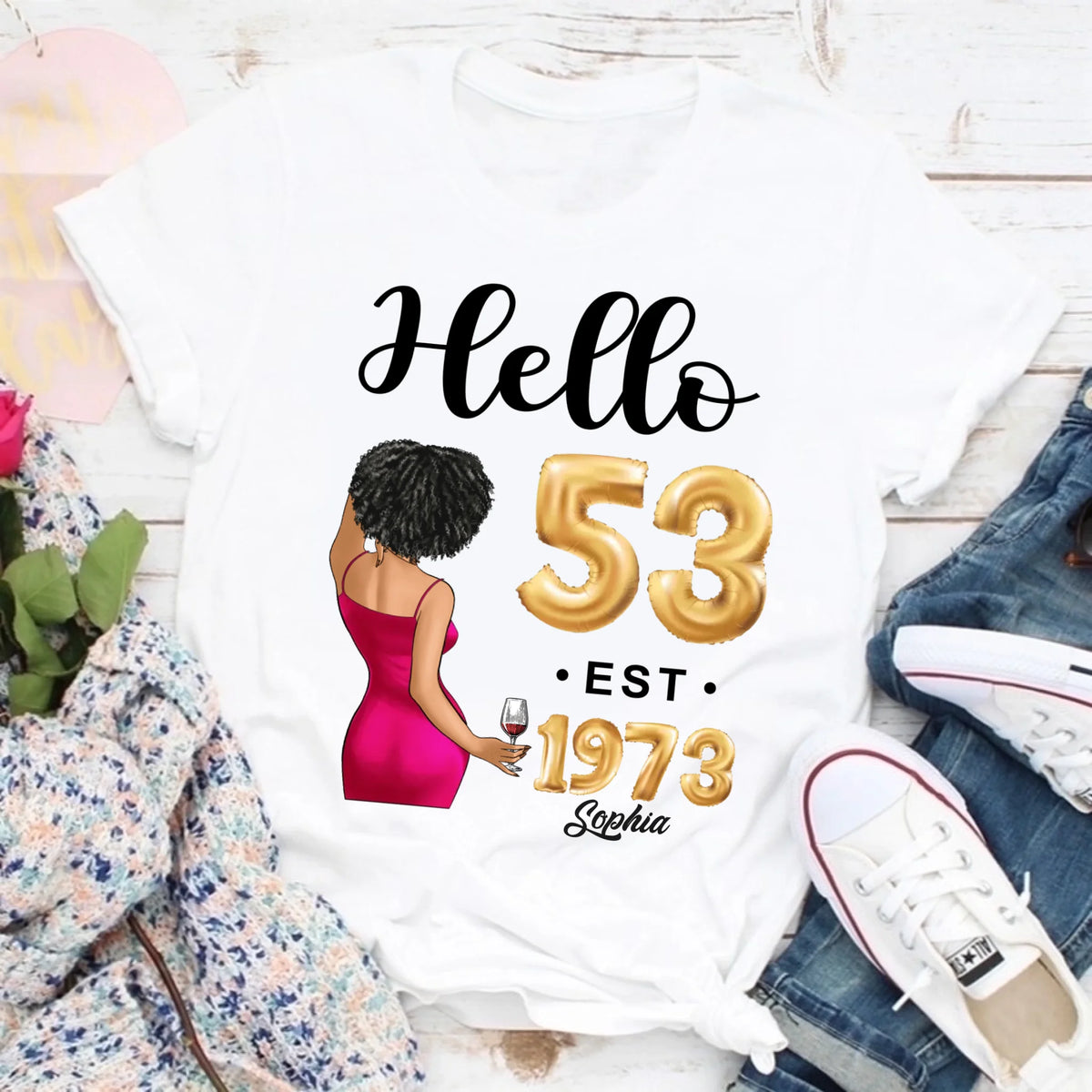53rd birthday shirts for her, Personalised 53rd birthday gifts, 1973 t shirt, 53 and fabulous shirt, 53rd birthday shirt ideas, gift ideas 53rd birthday woman