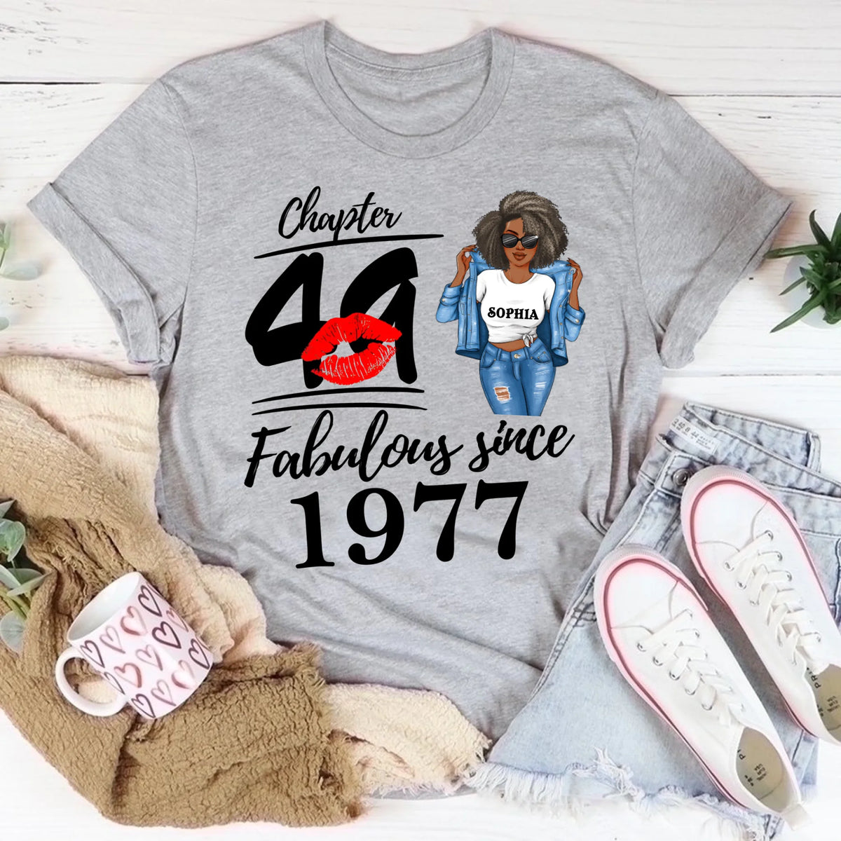 Chapter 49, Fabulous Since 1976 49 Birthday Unique T Shirt For Woman, Custom Birthday Shirt, Her Gifts For 49 Years Old , Turning 49 Birthday Cotton Shirt
