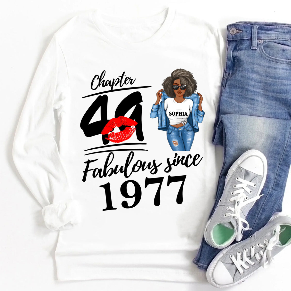 Chapter 49, Fabulous Since 1976 49 Birthday Unique T Shirt For Woman, Custom Birthday Shirt, Her Gifts For 49 Years Old , Turning 49 Birthday Cotton Shirt