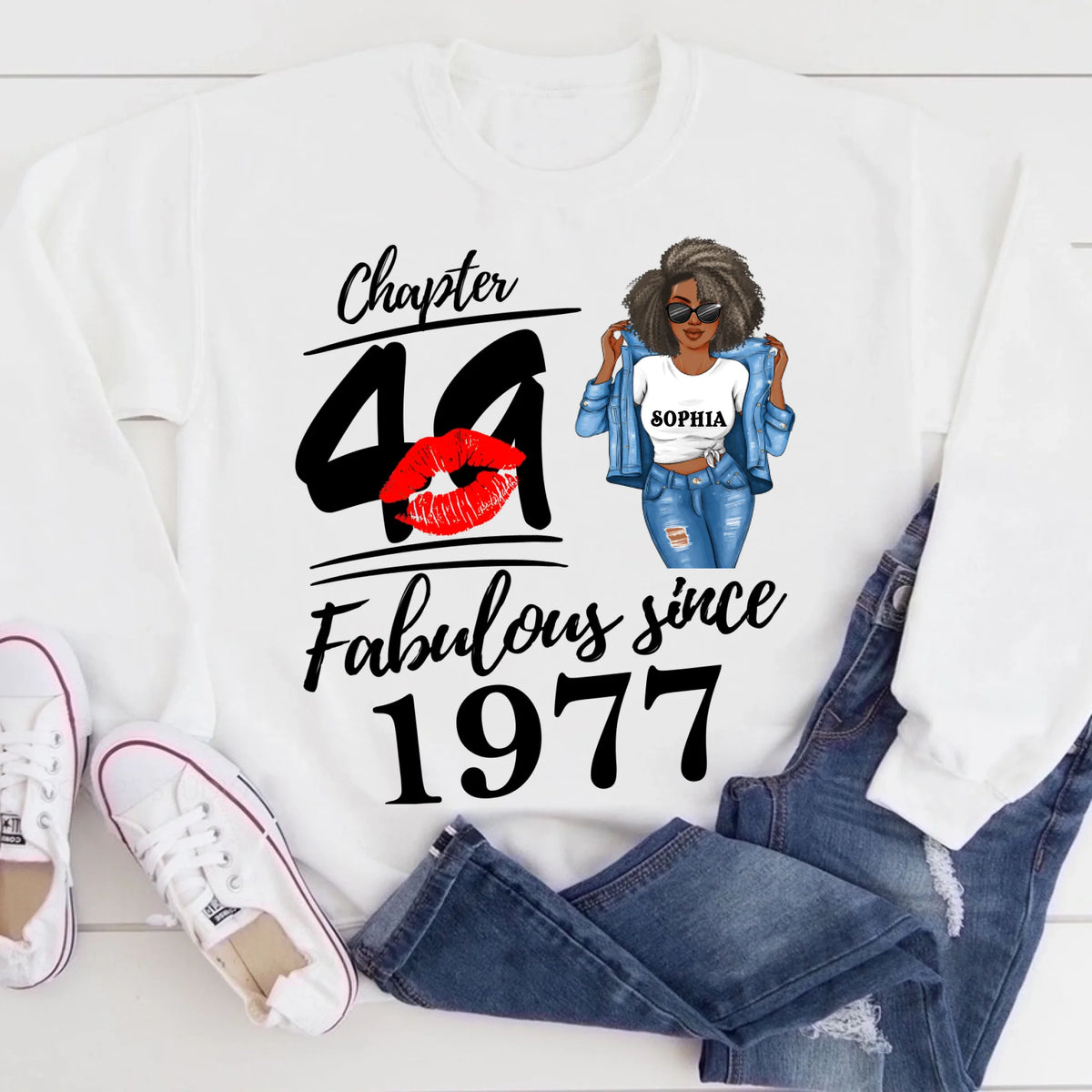 Chapter 49, Fabulous Since 1976 49 Birthday Unique T Shirt For Woman, Custom Birthday Shirt, Her Gifts For 49 Years Old , Turning 49 Birthday Cotton Shirt